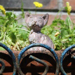 Rare Porcelain Cat  Marked Japan lavender with Speckled Gold Trim